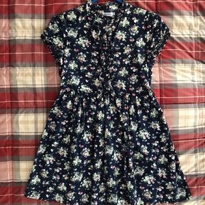 Johnnie B Navy Floral Dress Teen size M